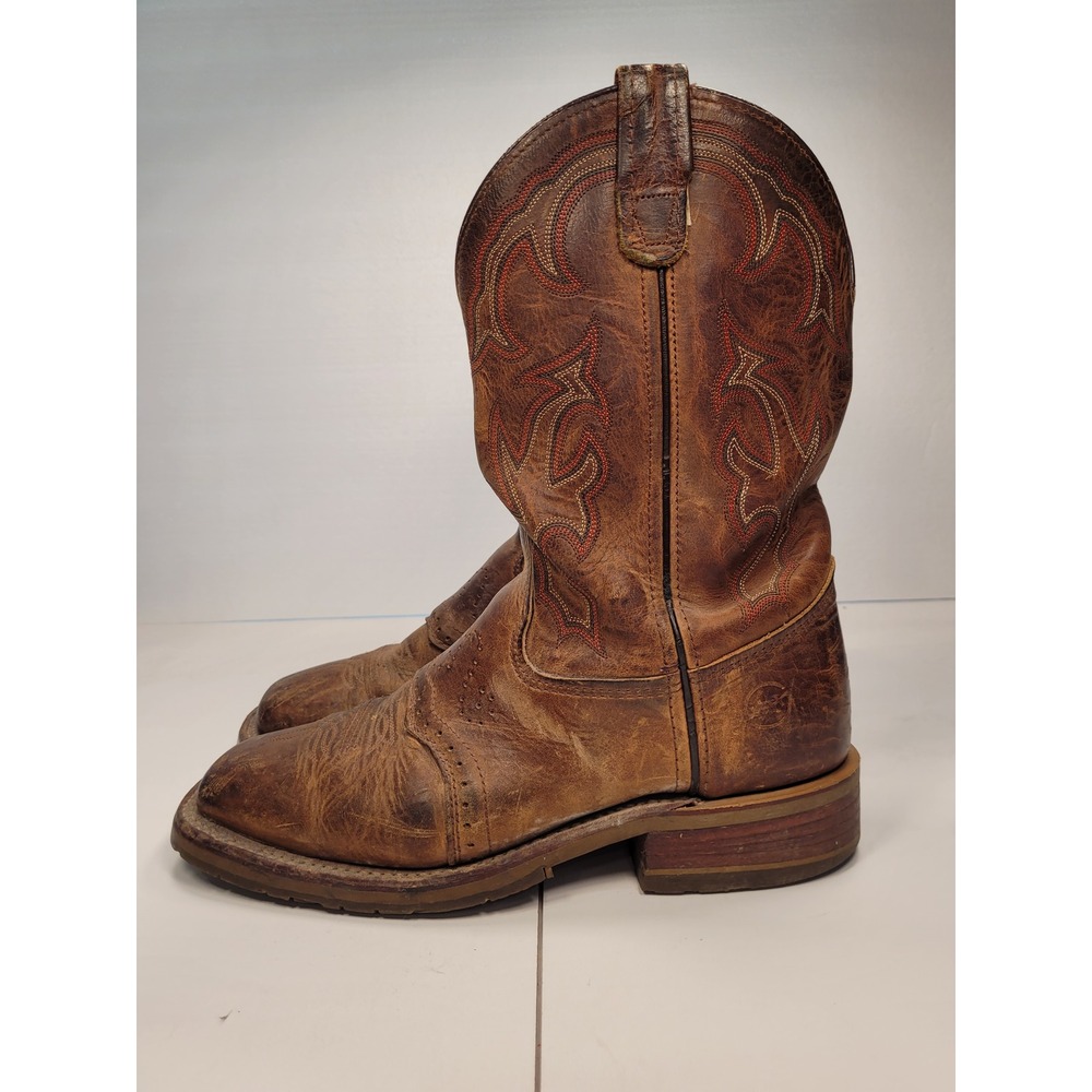 Double-H DH3560 Jase Mens Leather Square Toe Western Cowboy Boots Size 8.5 D